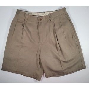 Tommy Bahama Relax Pleated Men's Shorts Size 33 Brown 100% Silk